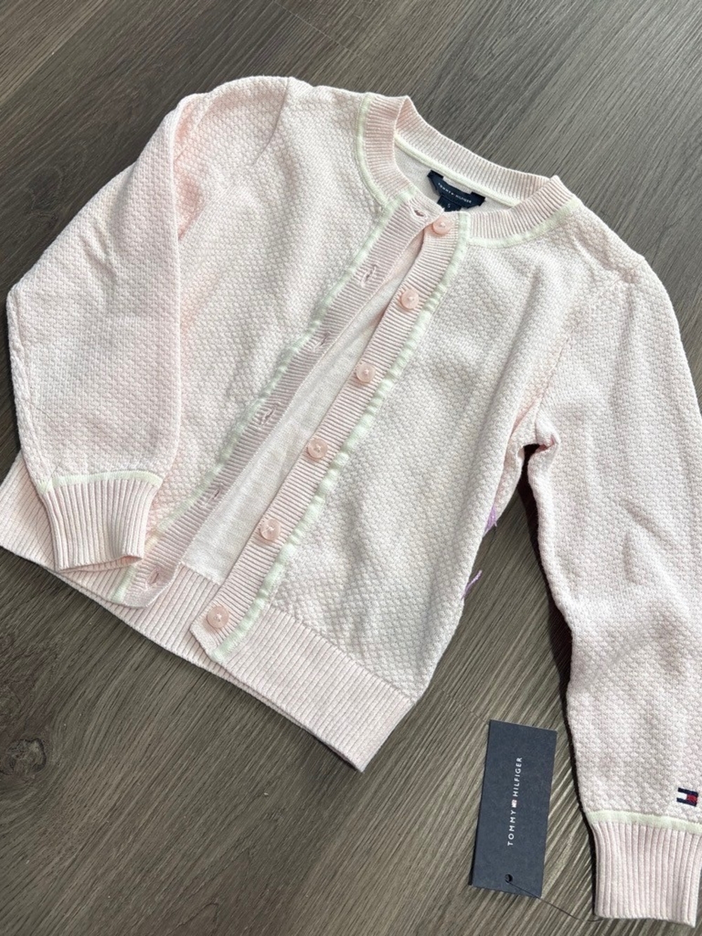 NWT Tommy Hilfiger Girls Pink Cardigan Sweater - Size 5
